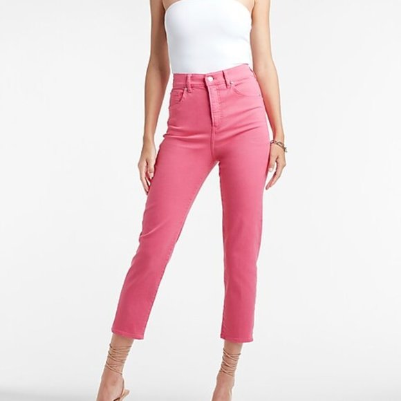 Express Denim - Woman's Express Barbie Pink Super High Rise Mom Jeans - Size 12